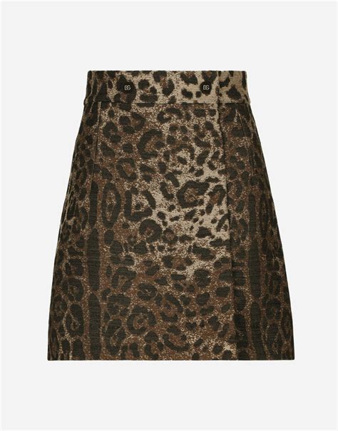 Leopard Wool Skirt 